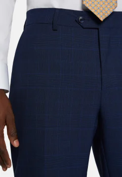 Costume Bleu Marine Prince-De-Galles En Laine Super 130