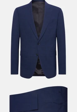 Costume Bleu Marine Prince-De-Galles En Laine Super 130