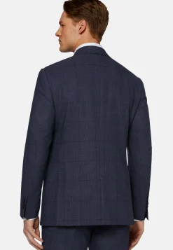 Costume Bleu Prince-De-Galles En Pure Laine