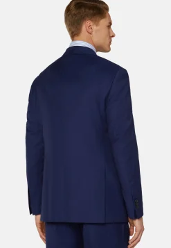 Costume Bleu Roi À Fines Rayures En Pure Laine Super 130