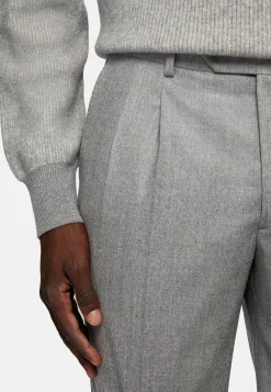 Costume Croisé Gris Clair En Pure Laine