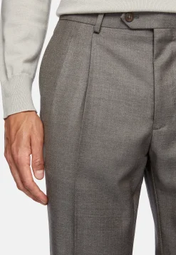 Costume Croisé Gris Tourterelle En Pure Laine