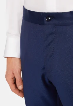 Costume De Smoking Bleu Marine En Laine Extensible