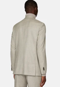 Costume Gris Tourterelle À Chevrons En Pure Laine