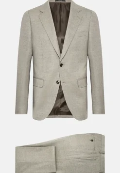 Costume Gris Tourterelle À Chevrons En Pure Laine