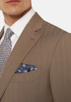 Costume Gris Tourterelle Motif À Chevrons En Pure Laine Super 130