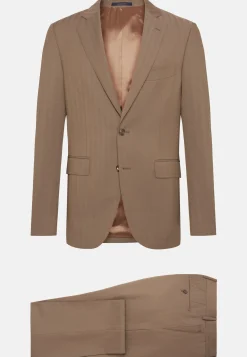 Costume Gris Tourterelle Motif À Chevrons En Pure Laine Super 130