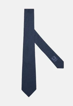 Cravate Motif Pied-De-Poule En Soie