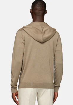 Gilet à Capuche En Laine Mérinos