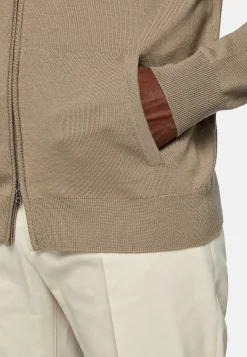 Gilet à Capuche En Laine Mérinos