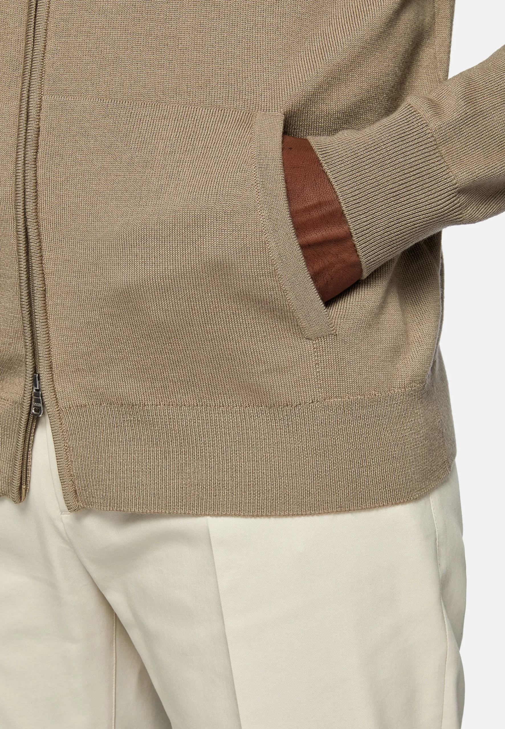 Gilet à Capuche En Laine Mérinos