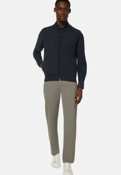 Gilet Bleu Marine En Maille Recyclée Et Jersey Technique