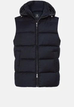 Gilet En Flanelle Rembourré De Plumes À Capuche