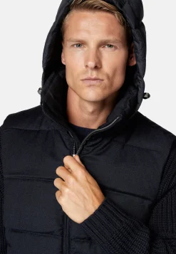 Gilet En Flanelle Rembourré De Plumes À Capuche