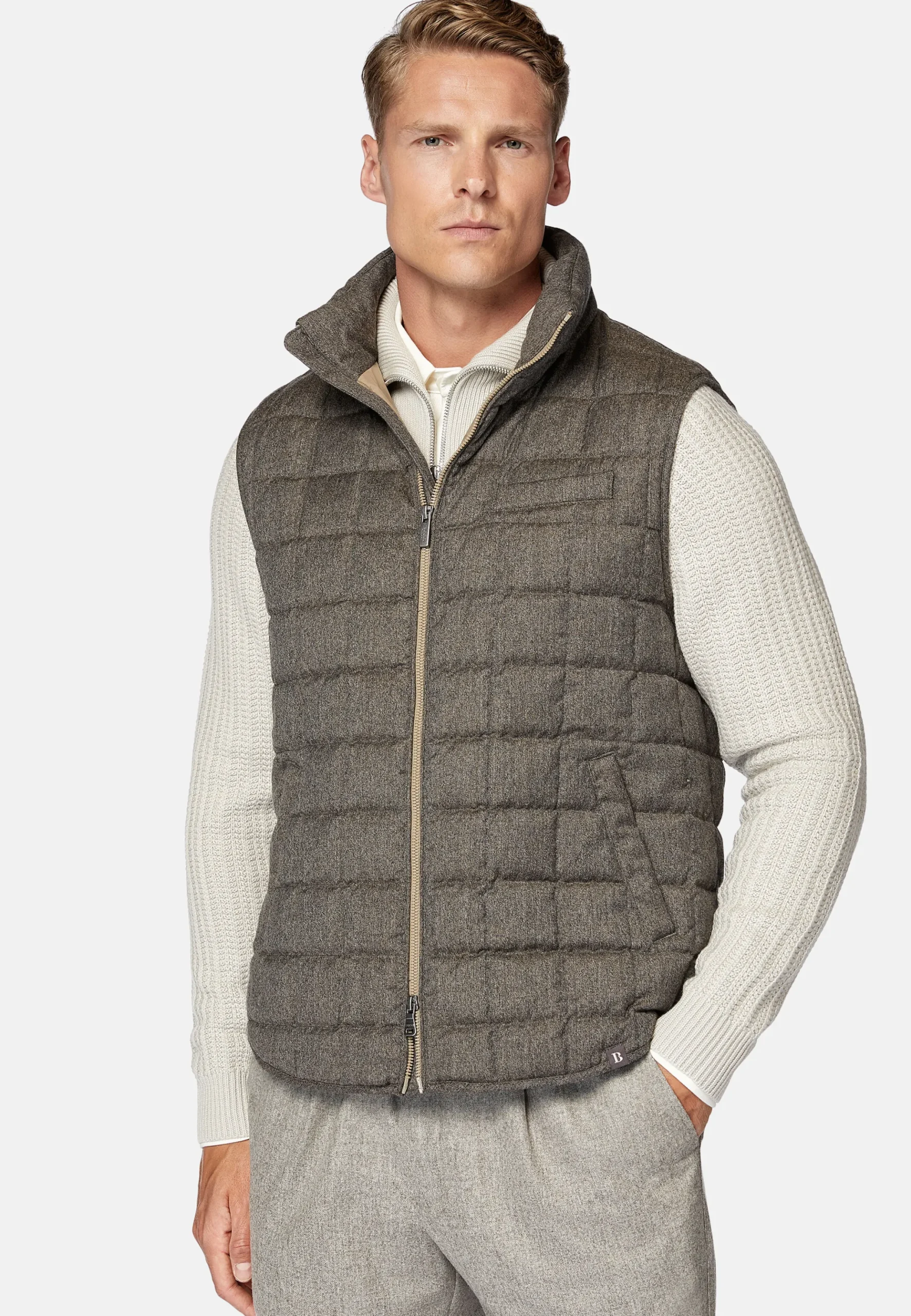 Gilet En Flanelle Rembourré En Plume D'Oie