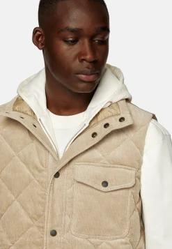 Gilet Rembourré En Velours De Coton