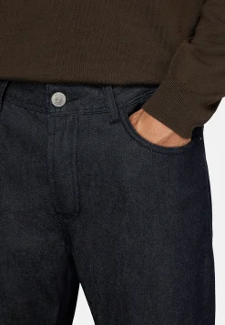 Jean En Denim De Coton Bleu Foncé