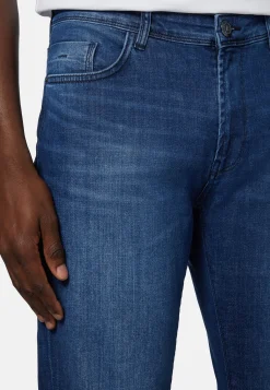 Jean En Denim Extensible Bleu À Délavage Moyen