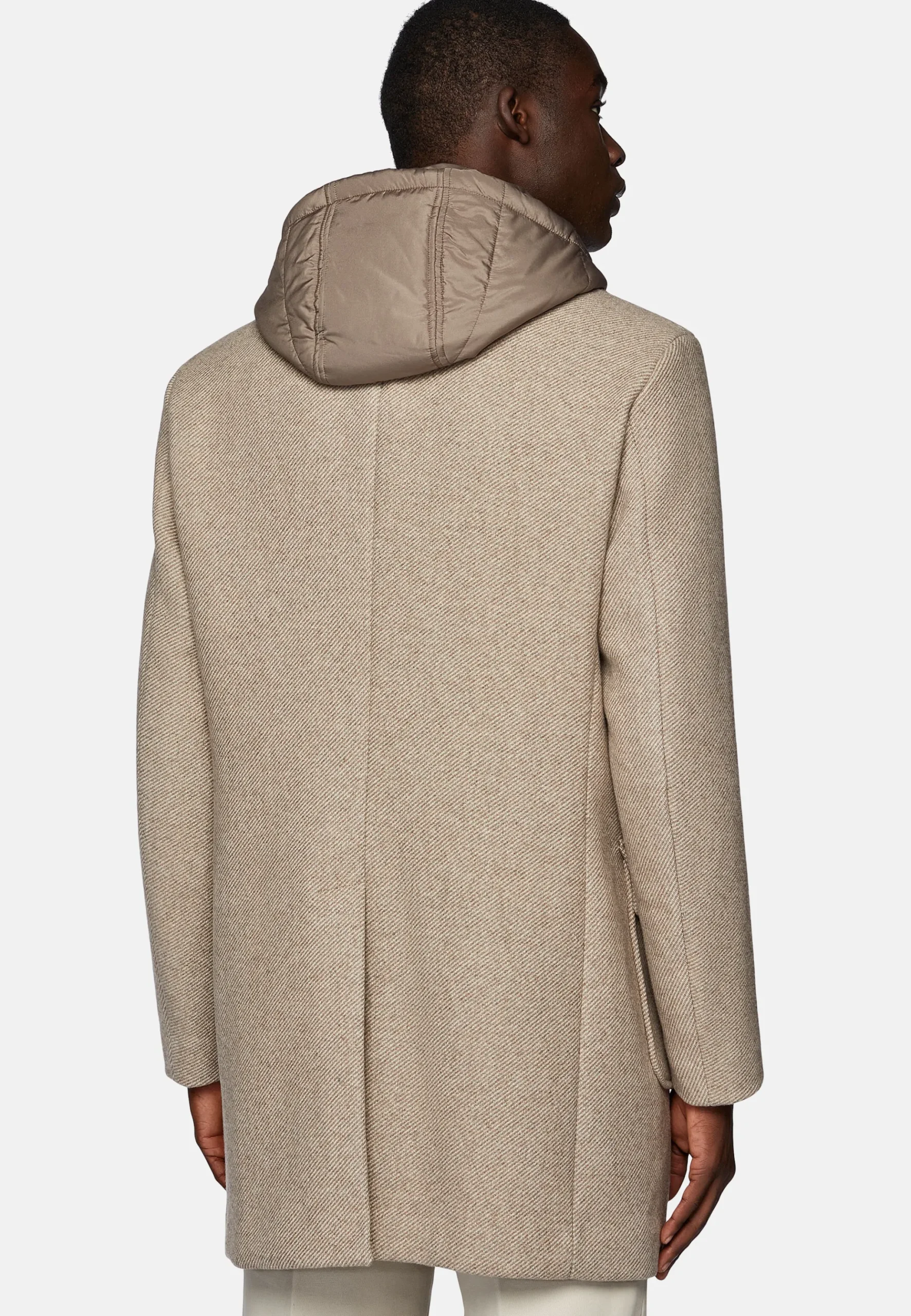 Manteau Avec Capuche En Laine Mélangée