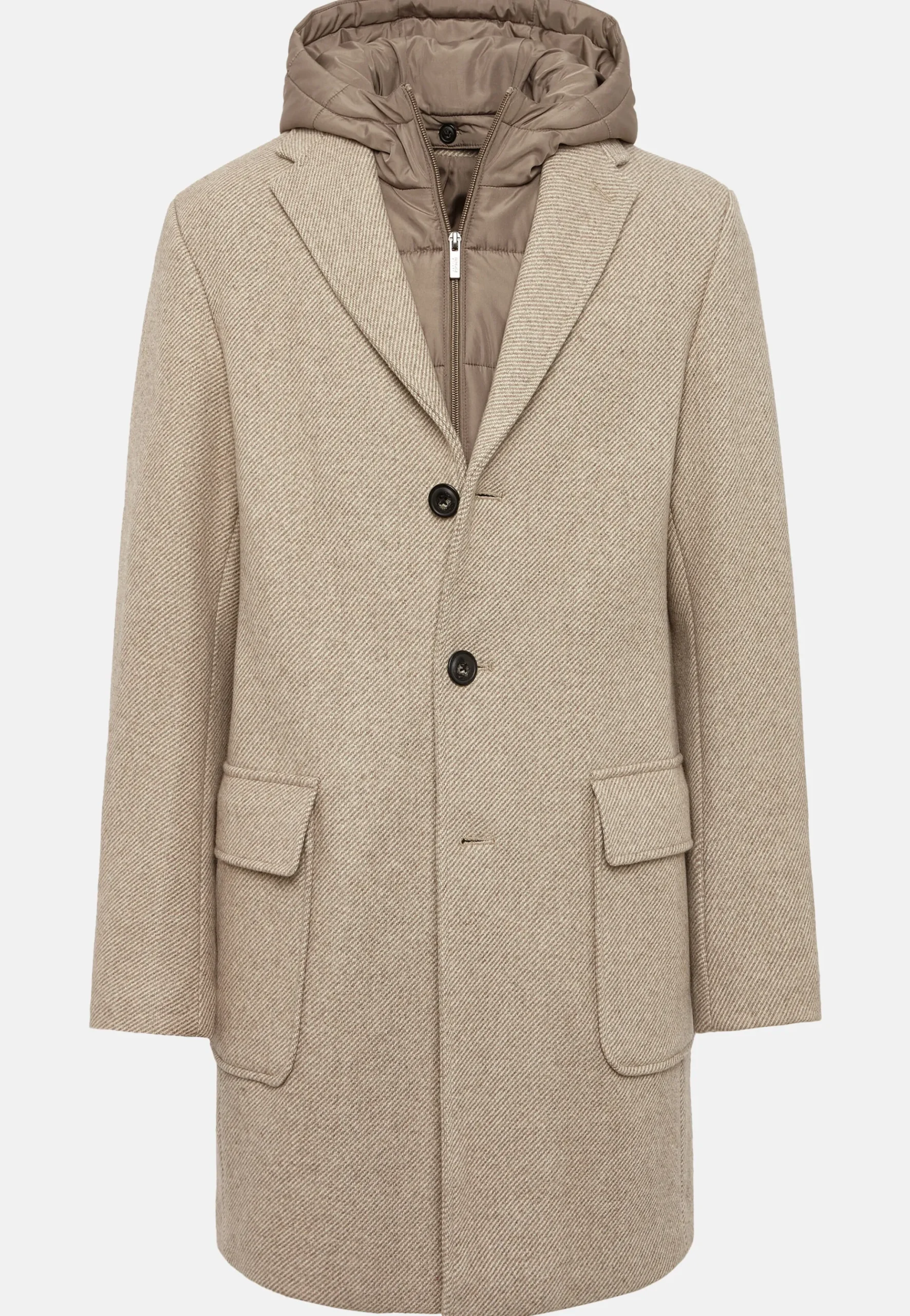 Manteau Avec Capuche En Laine Mélangée