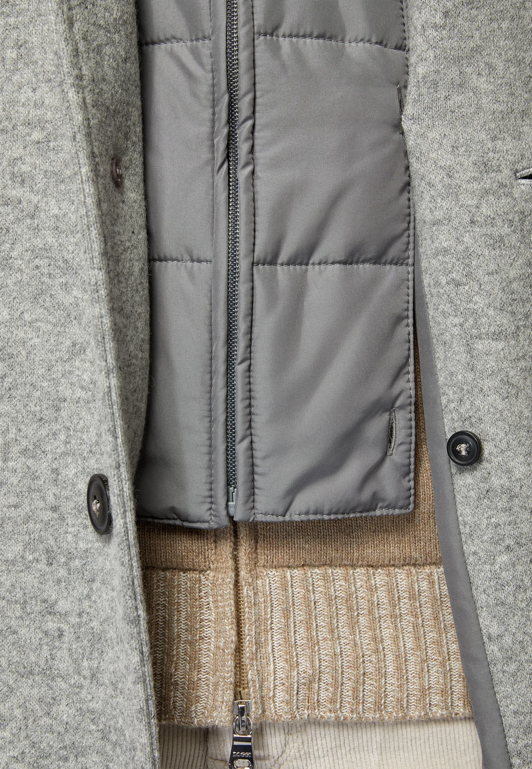 Manteau En Jersey De Laine Avec Plastron