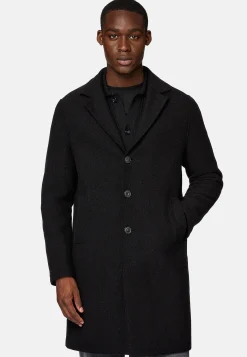 Manteau En Laine À Simple Boutonnage