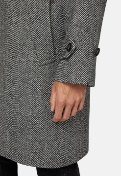 Manteau En Laine À Simple Boutonnage