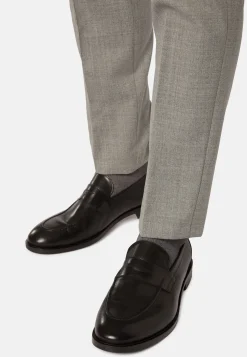 Mocassin En Cuir Tamponné