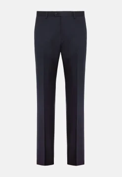 Pantalon à Micromotif En Laine Extensible