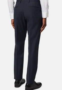 Pantalon à Micromotif En Laine Extensible