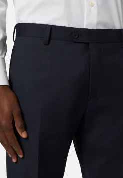 Pantalon à Micromotif En Laine Extensible