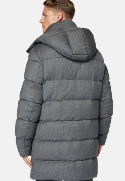 Parka En Flanelle Rembourrée En Plume D'Oie