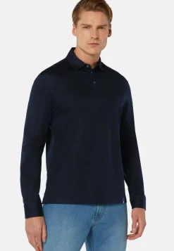 Polo En Jersey De Coton Pima Regular Fit Manches Longues