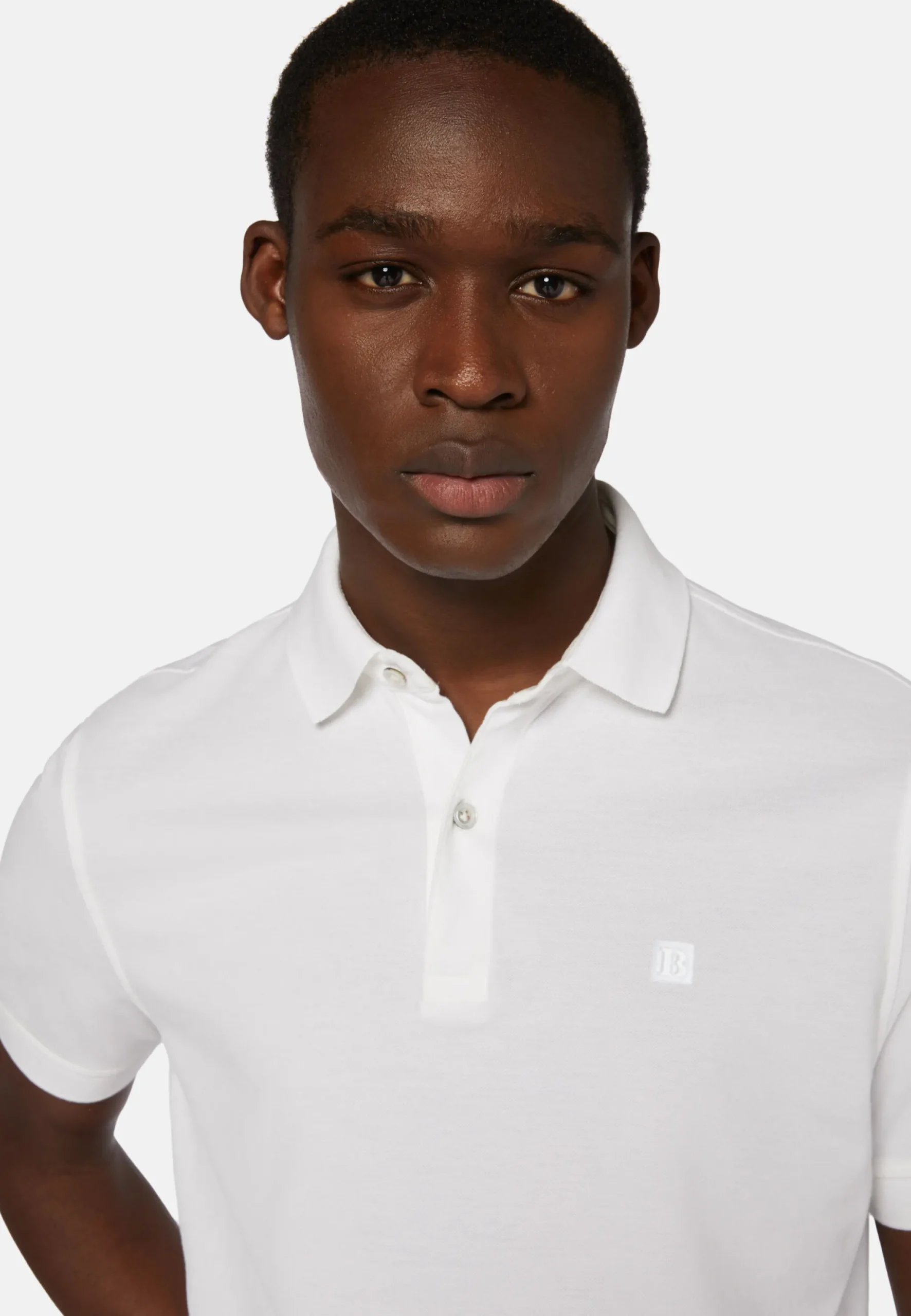 Polo En Piqué De Coton Coupe Droite
