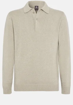 Polo Maille Sable En Cachemire Mélangé