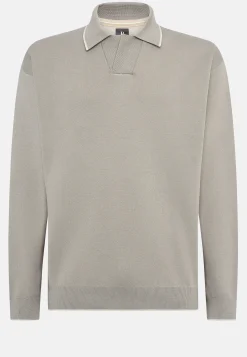 Polo Taupe En Maille De Coton Bio Et Nylon