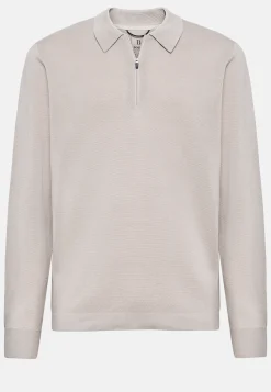 Polo Tech Sable En Maille De Laine Mérinos