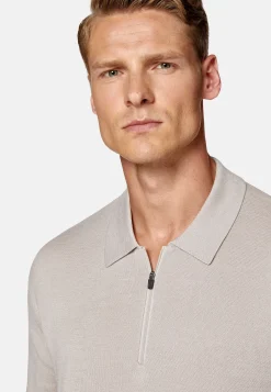 Polo Tech Sable En Maille De Laine Mérinos