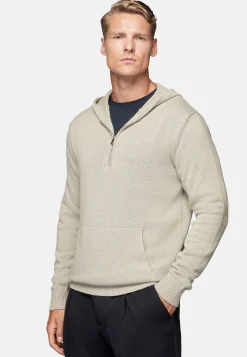 Pull À Capuche Noisette En Cachemire Mélangé