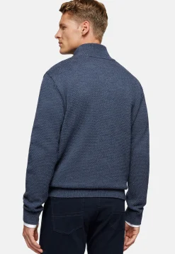 Pull à Col Cheminée Avec Points En Laine Mérinos