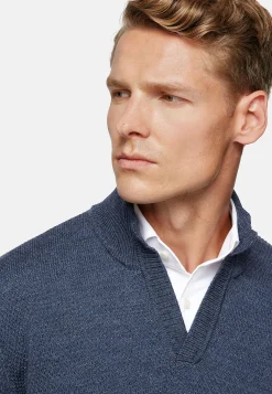 Pull à Col Cheminée Avec Points En Laine Mérinos