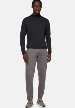 Pull À Col Montant Anthracite En Laine Mérinos Superfine