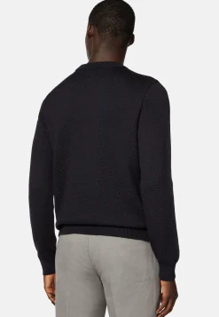 Pull Col Rond Avec Points En Laine Mérinos