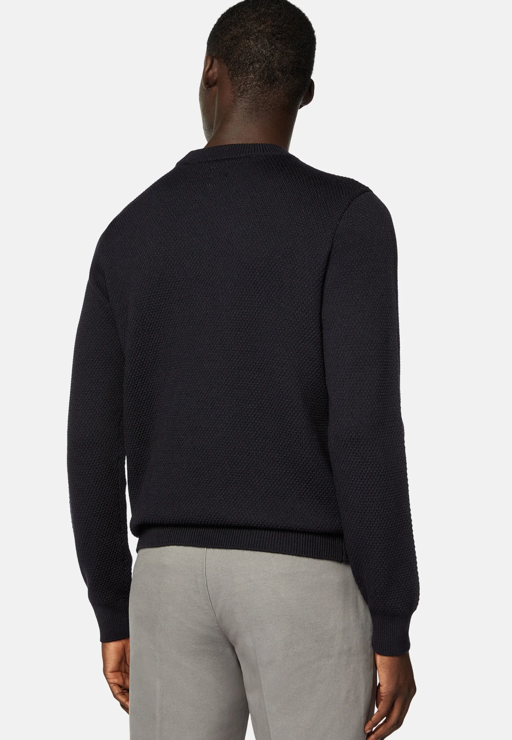 Pull Col Rond Avec Points En Laine Mérinos