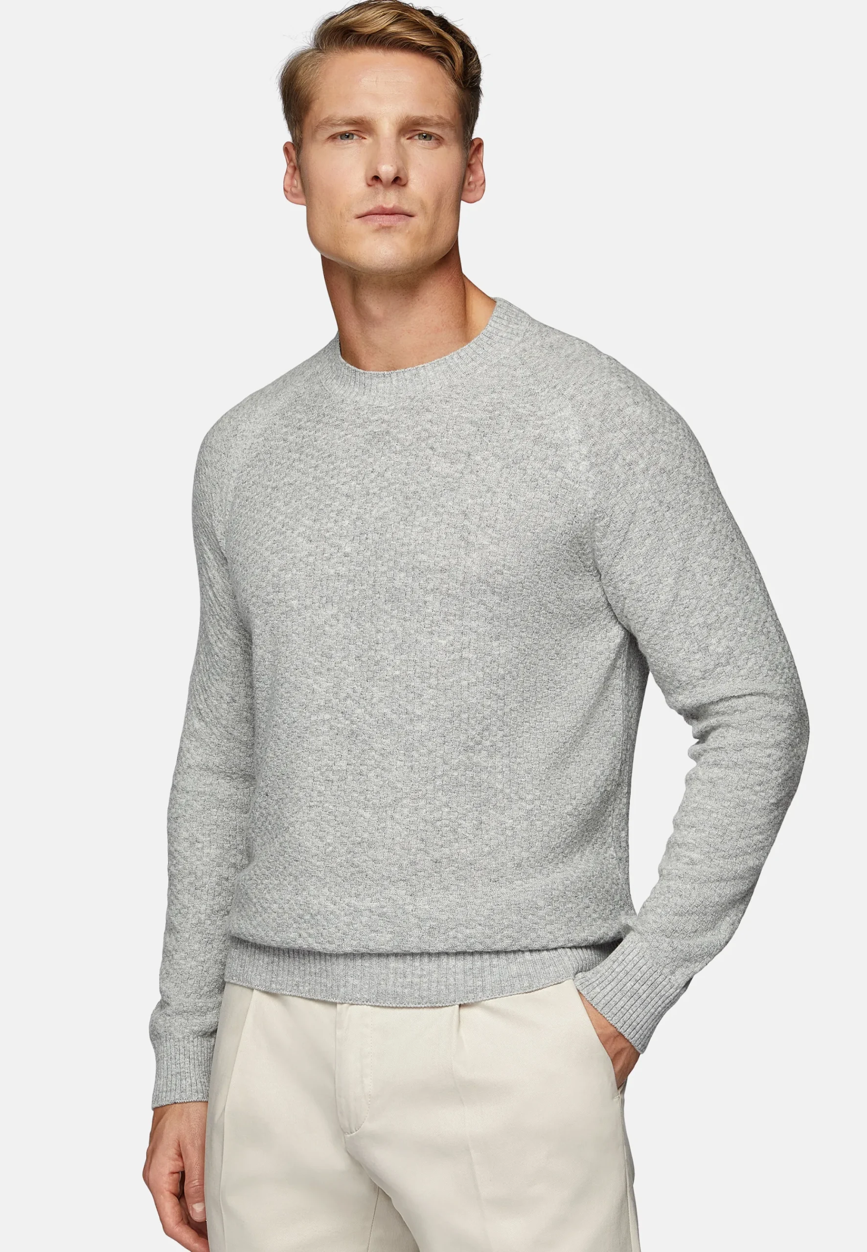 Pull Col Rond En Cachemire Mélangé