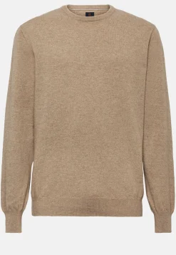 Pull Col Rond En Cachemire Noisette
