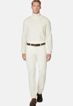 Pull Col Roulé Blanc En Cachemire