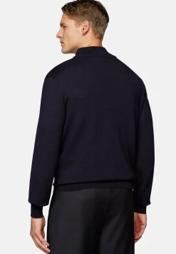 Pull Demi Zip En Laine Mérinos