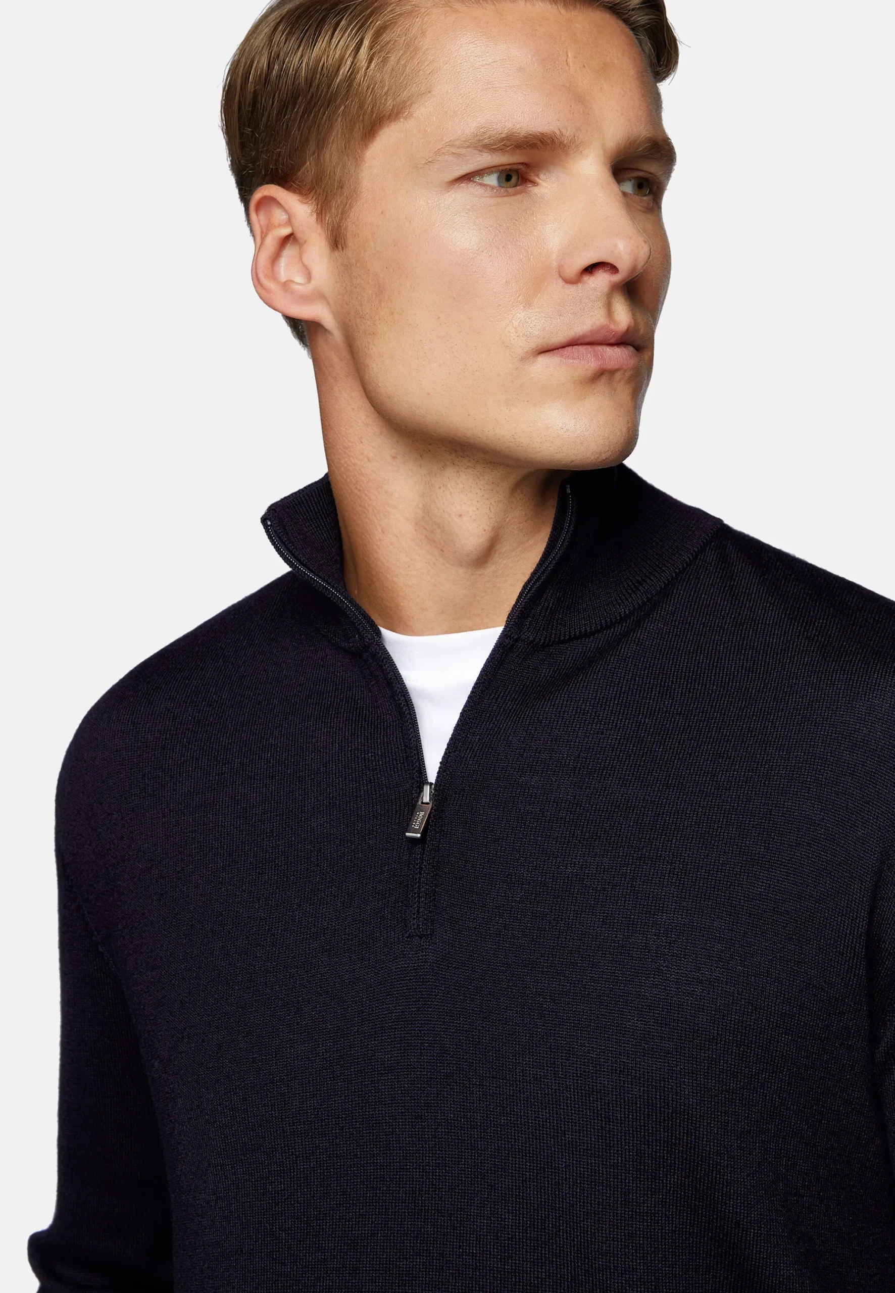 Pull Demi Zip En Laine Mérinos