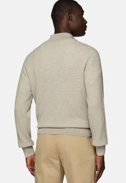 Pull Demi Zip En Mélange De Cachemire